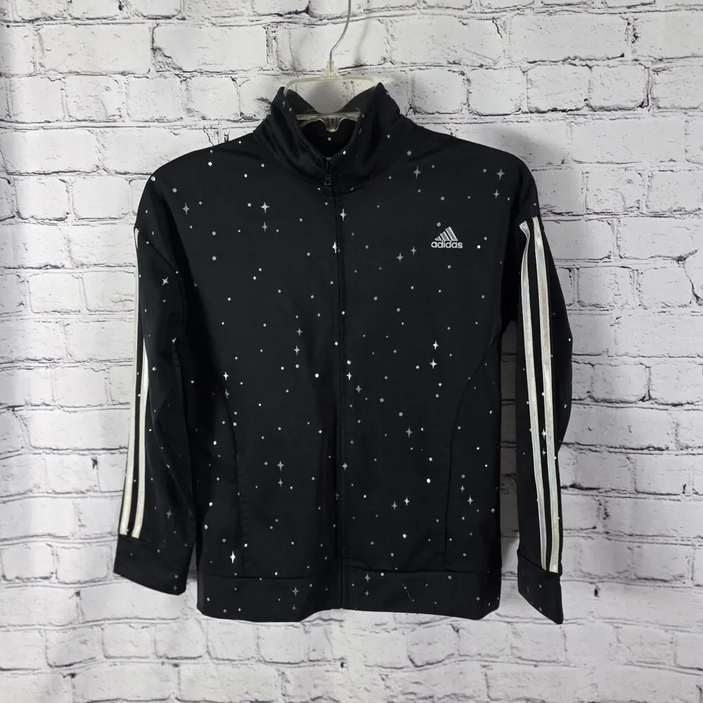Adidas Youth L/G (14) Black Star Print Track Jacket